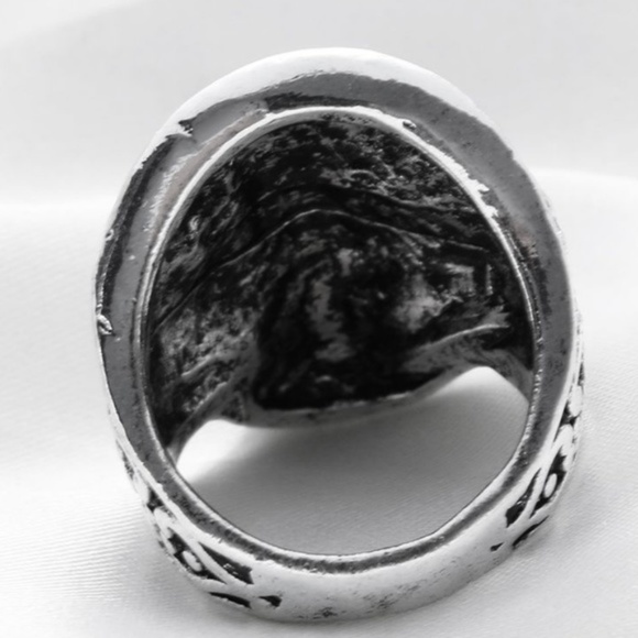 Flower Totem Skull Head Ring Day Of The Dead Punk - Picture 4 of 5